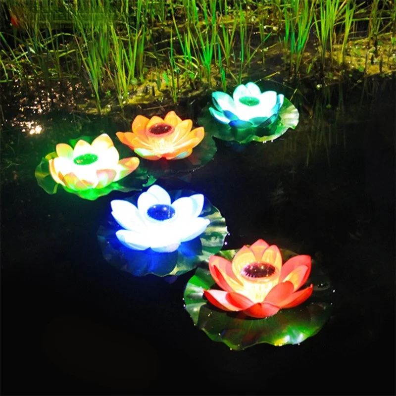 

Solar Landscape Lights Wishing Lights Pond Water Float Lotus Lights Outdoor Waterproof Courtyard Garden Free shipping