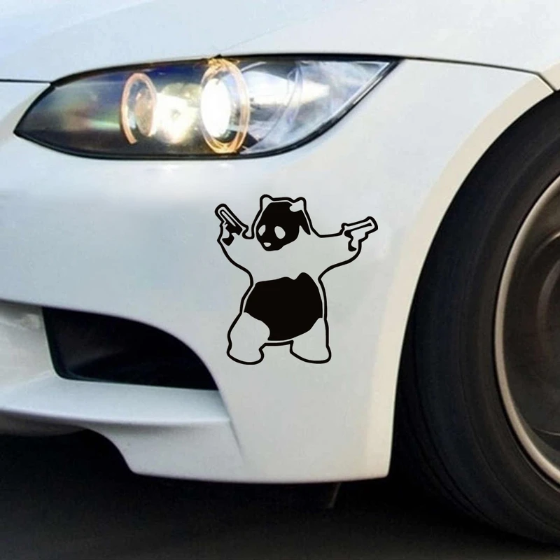 

40717# Die-Cut Vinyl Decal Shooting Panda Car Sticker Waterproof Auto Decors on Car Body Bumper Rear Window