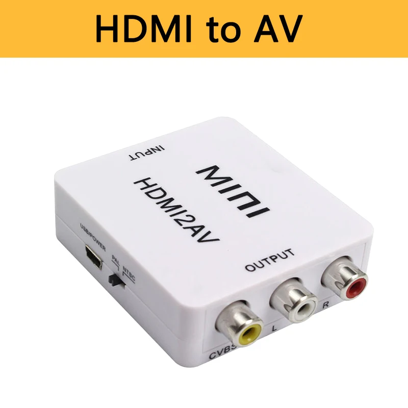 HDMI К AV адаптер HD видео конвертер мини коробка к RCA AV/CVSB L/R 1080P HDMI2AV Поддержка NTSC PAL| |