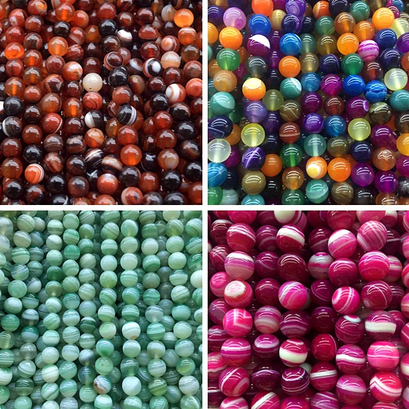 Оптовая продажа бусины из натурального камня разноцветные Агаты круглые для