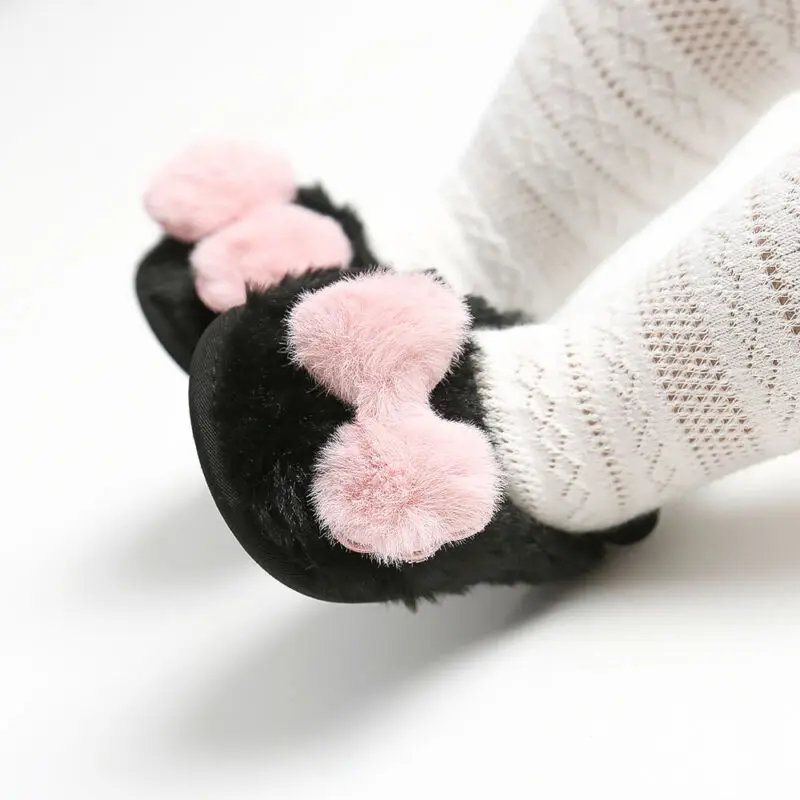 Тапочки теплые мягкие для новорожденных с искусственным бантом|Обувь малышей| |