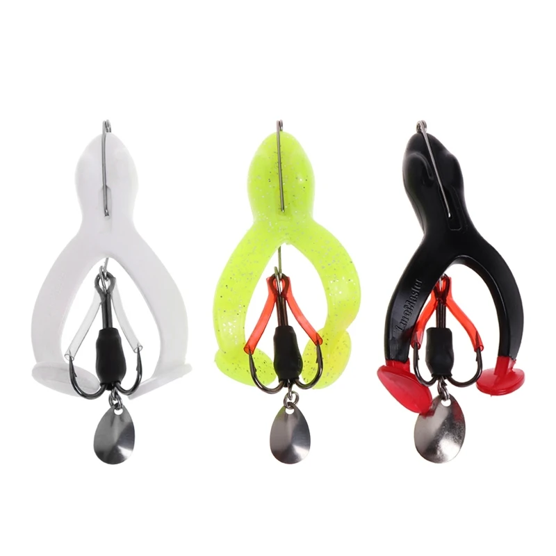 

Fishing Bait Artificial Frog Soft Lure Anti Hanging Crankbait 9cm17g Sequin Hook #A