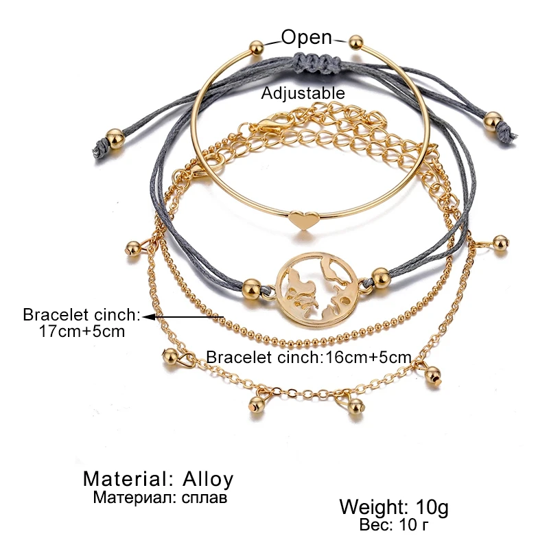 

FAMSHIN Vintage Snake Chain Bracelets Set for Women Party Beach Bohemian Thick Link Bracelet Bangles Punk Hand Jewelry Fashion