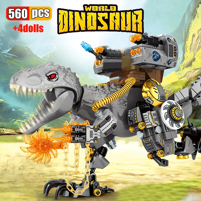 

560Pcs Jurassic Park Dinosaurs Toys Series Building Blocks Reload Tyrannosaurus Rex with Figures Model Bricks Children Toys Gift