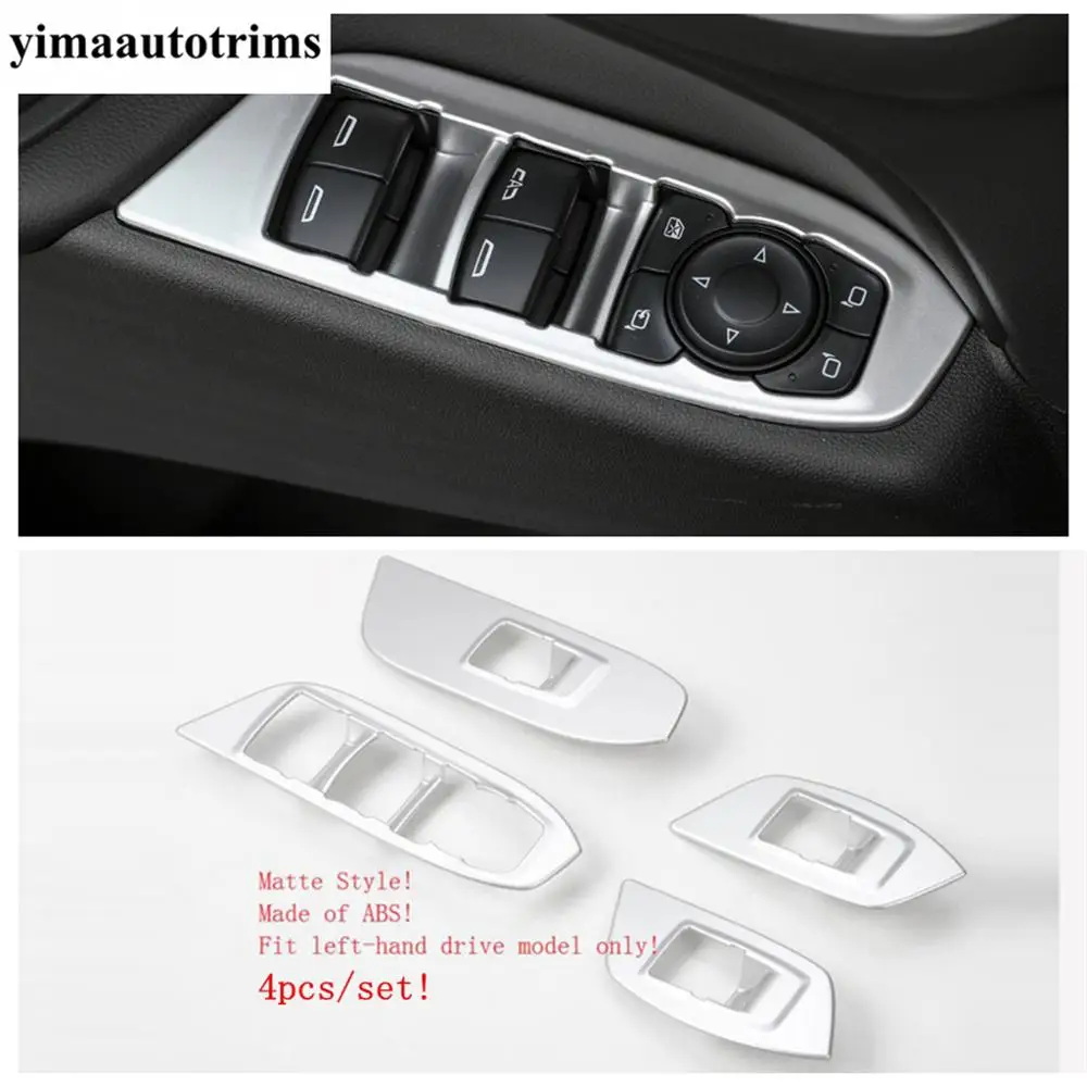 

Carbon Fiber / Matte Interior For Chevrolet Equinox 2017 - 2021 Inner Door Armrest Window Lift Button control Panel Cover Trim