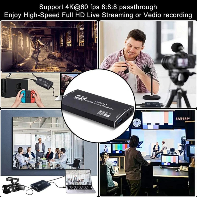 

4K HDMI Video Capture Card HDMI to USB3.0 Game Capture Card 4K@60Hz HDMI Input and Loop Out
