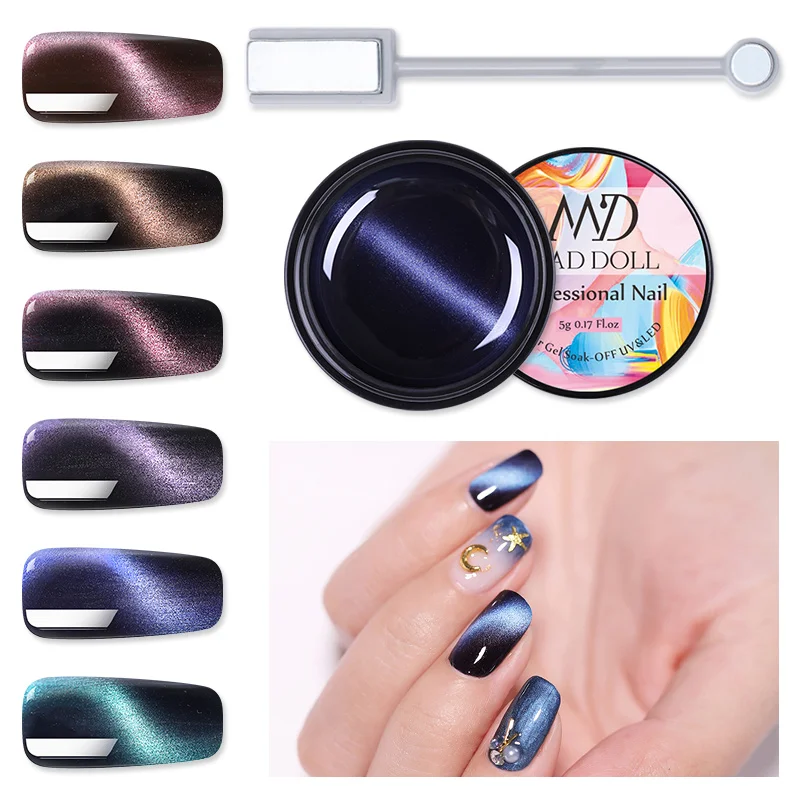 MD DOLL 5D кошачий глаз Гель лак для ногтей магнитный эффект блестящее небо