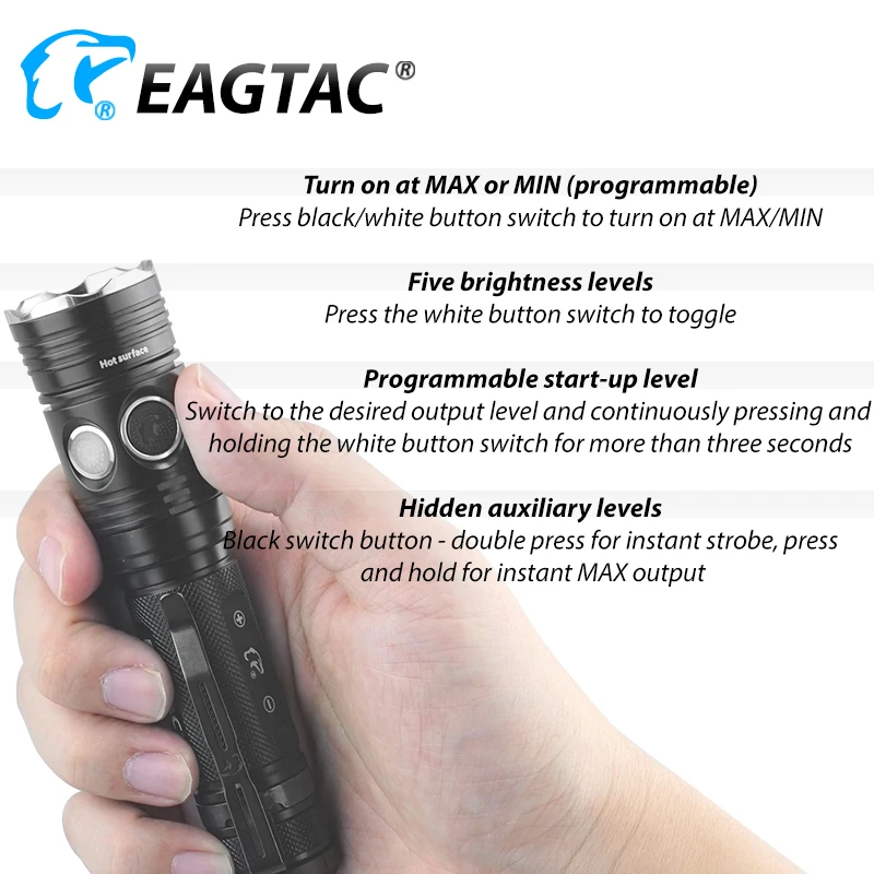 Светодиодный фонарик EAGTAC TX3L PRO мощный супер-яркий 3000 люмен USB Перезаряжаемый
