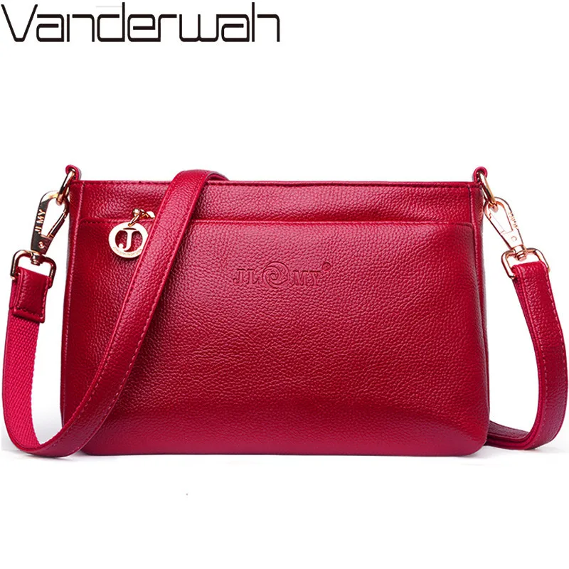 Женские сумки через плечо из натуральной кожи Дизайнерские однотонные на для