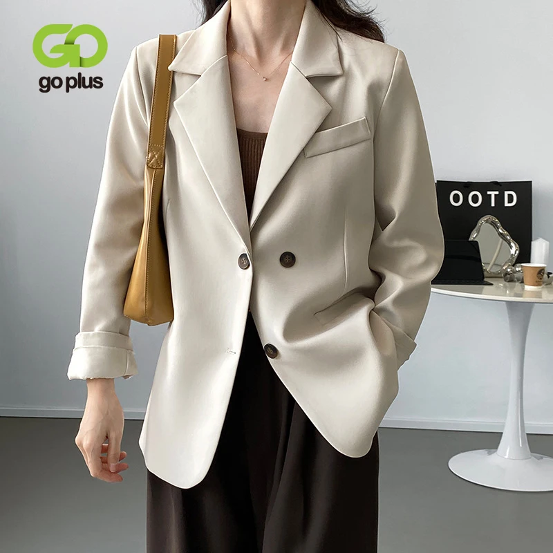 

GOPLUS Black Blazer Jackets For Women 2022 Elegant Tailored Coats Office Top Suit Veste Femme Damen Mantel Płaszcz Damski C11697