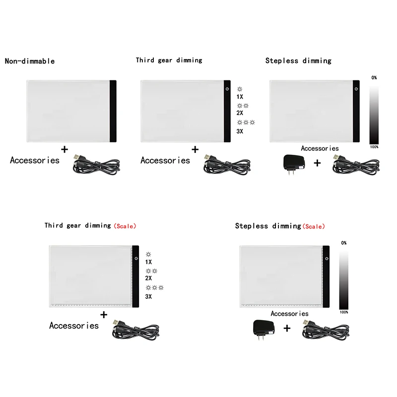 Ультра тонкий A4 световая витрина с регулируемой яркостью светодиодный светлая