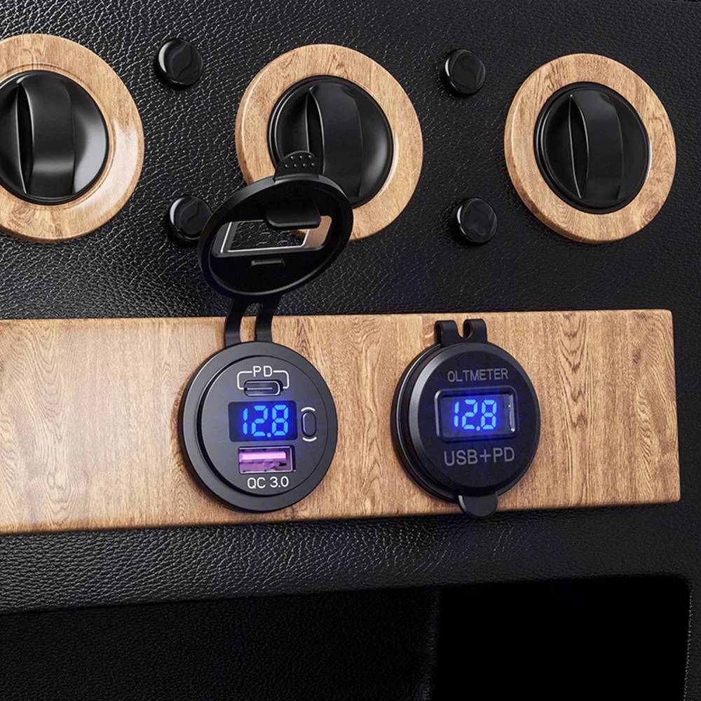 Зарядное устройство USB Type-C/QC 3 0 с светодиодный кой 60 Вт | Автомобили и мотоциклы