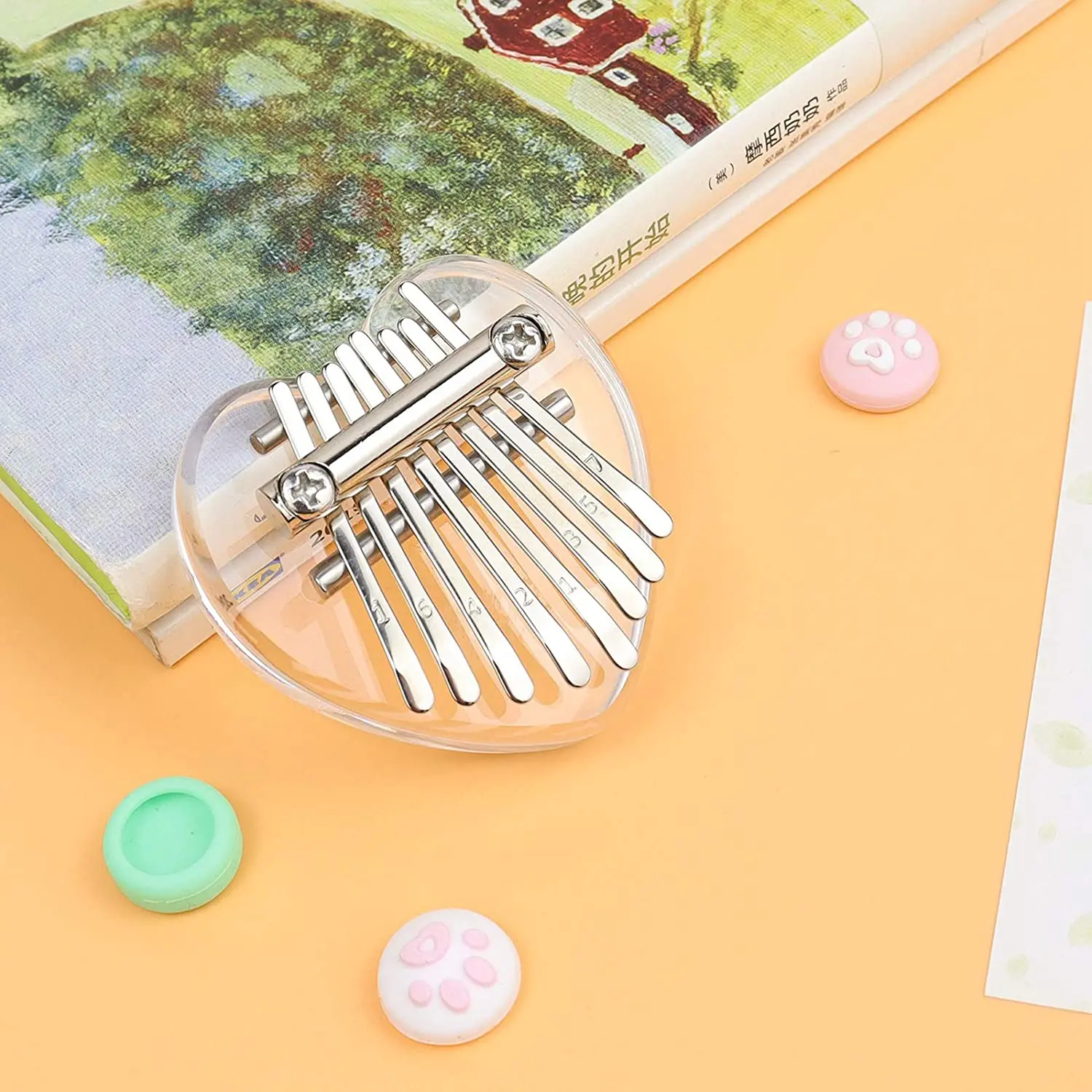 

8 Key Exquisite Finger Thumb Piano, Musical accessory Pendant Ornament Gift, Portable Music Instruments for Kids Adult Beginners