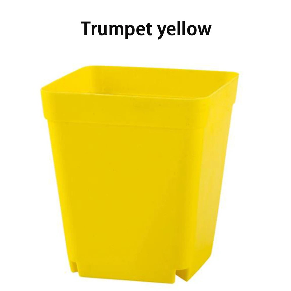 10pcs Yellow 10 шт./компл. пластиковые горшки цветочные для сада декор небольшой квадратный таз fleshess Botany чистая раковина выращивание саженцев домашний офис Декор коробка - Color: 10pcs Yellow