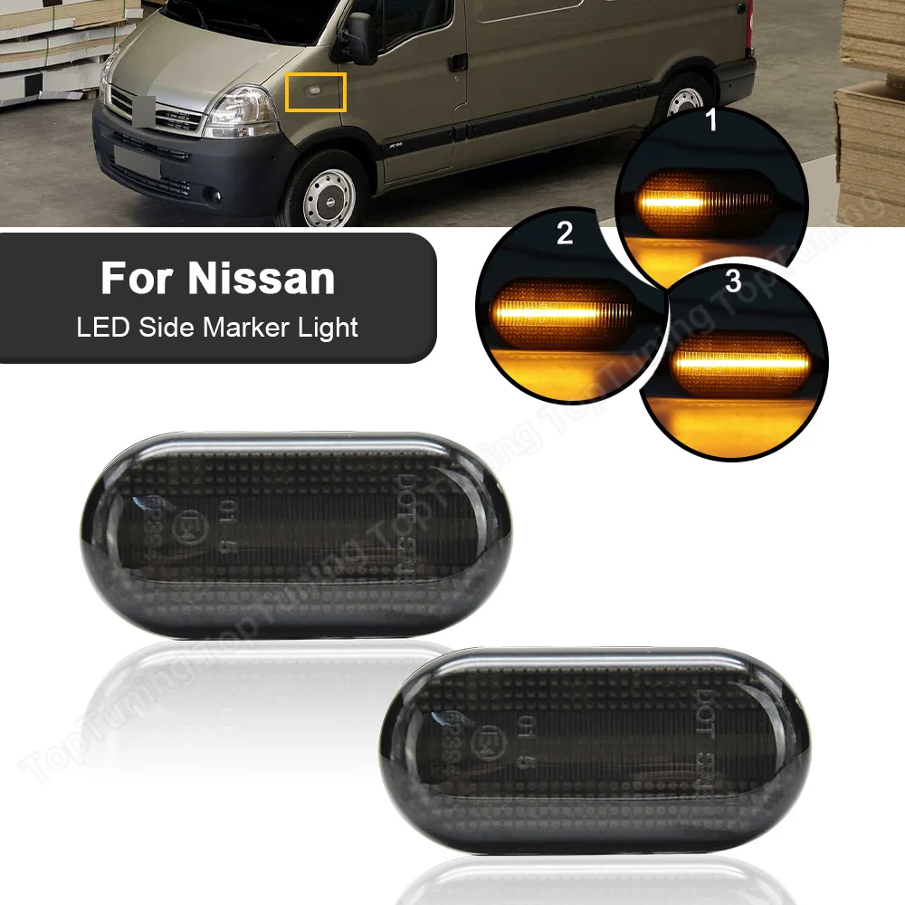 

2X LED Dynamic Side Marker Lamp Turn Signal Light For Nissan X70 X76 X83 For Dacia Duster Dokker Logan For Opel Vivaro Movano A