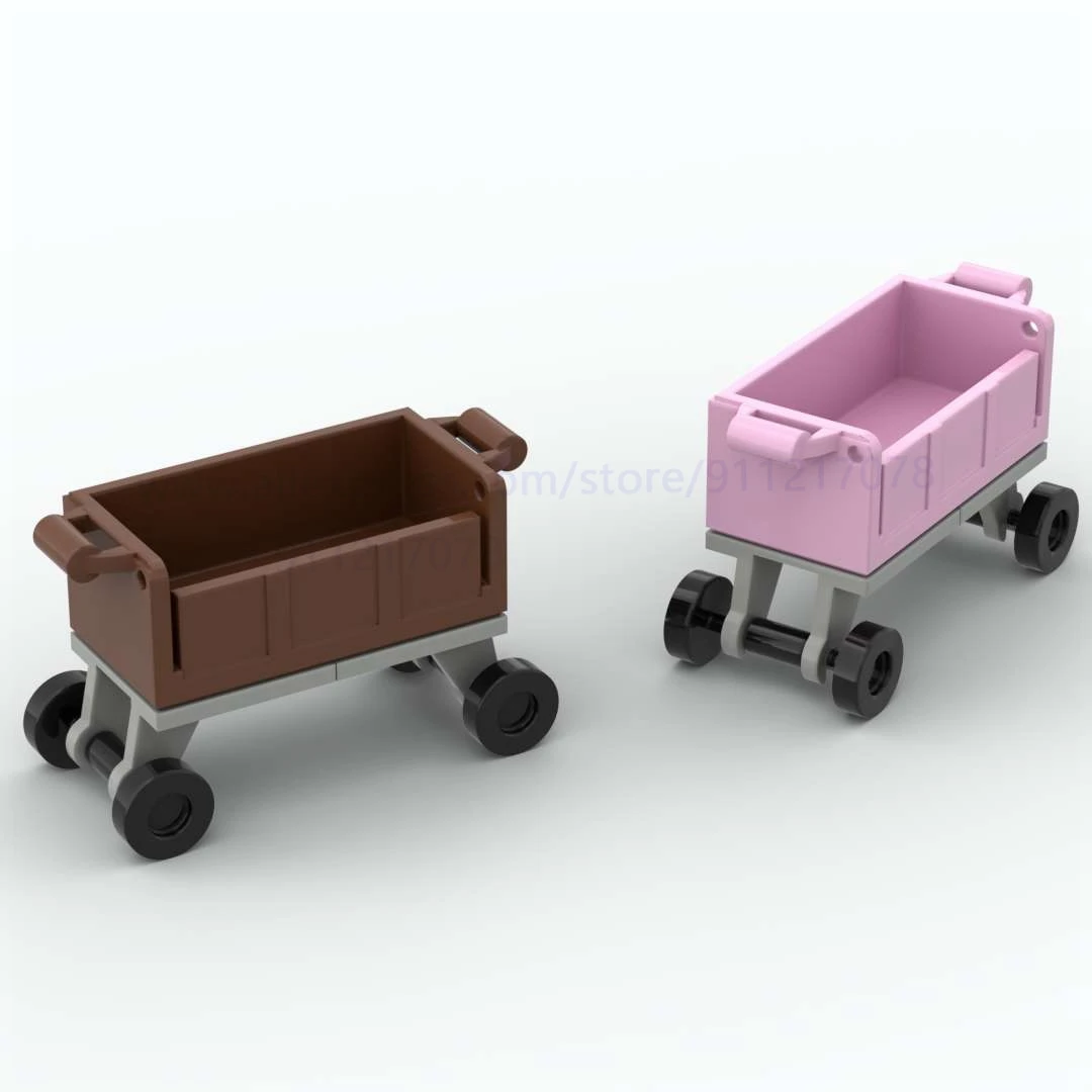 

10pcs Building Block Box 2x4 treasure chest with Little Twin Wheel diy bricks Educational Creatives Children diy Toys