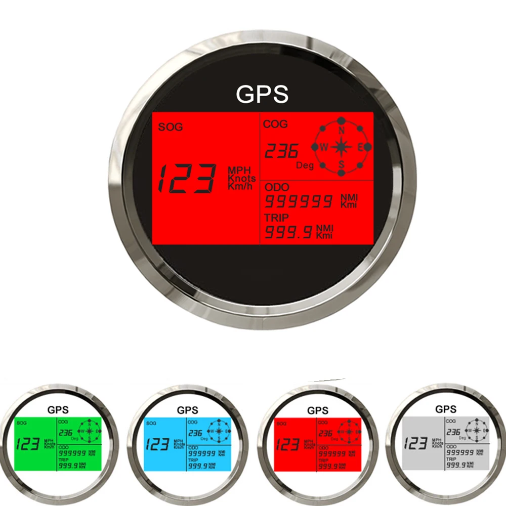 Цифровой GPS спидометр одометр с подсветкой 85 мм 7 цветов|Спидометры| |
