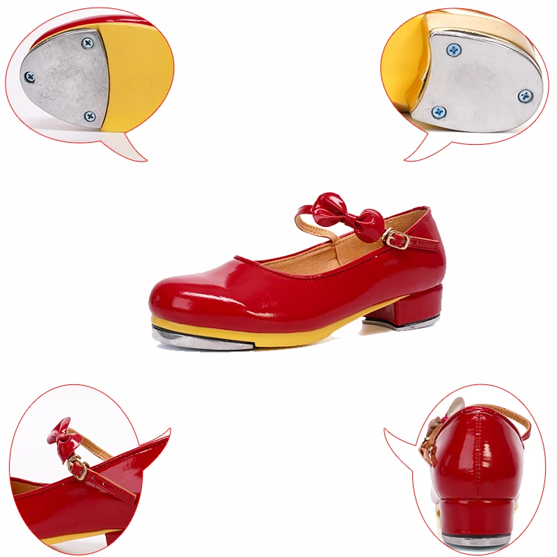 Женские туфли для танцев Tap классические бальных с высоким звуком пять цветов на