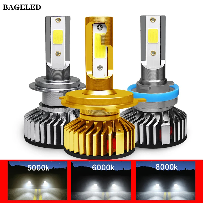 Светодиодные лампы для фар головного света H11 H4 LED H7 12V 9000LM 4300K 6000K 8000K 5000K H1 9005 HB3 9006 HB4