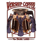 Нашивки для одежды с надписью Поклонение кофе, нашивки аниме Темный Властелин, нашивки в полоску, аппликация для одежды, теплопередача