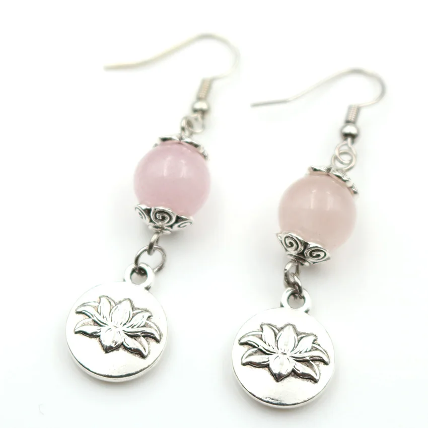 FYJS уникальный посеребренный цветок лотоса розовый кварцевый кристалл круглые