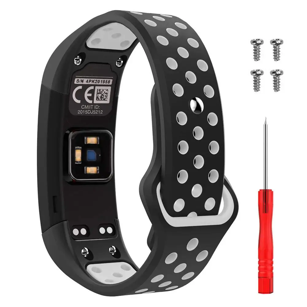 Мягкий дышащий силиконовый спортивный ремешок для часов сменный Garmin Vivosmart HR