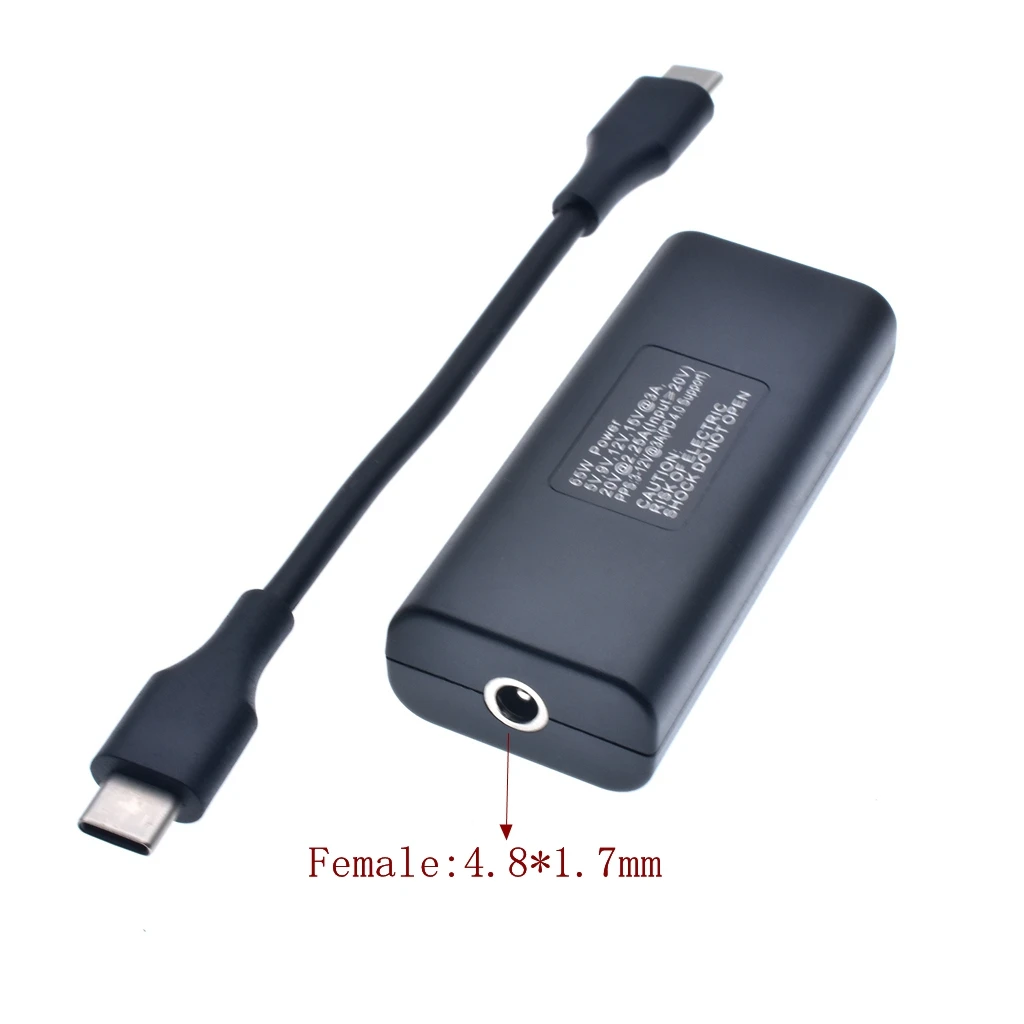 Переходник постоянного тока 4 8x1 7 мм с гнездовым разъемом на USB C адаптер питания