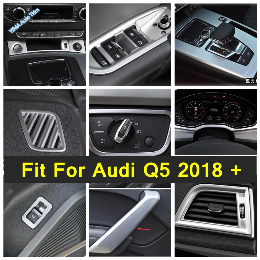 

Lapetus Interior Refit Kit Air AC Outlet Vent / Transmission Shift Gear Panel Frame Cover Trim For Audi Q5 2018 - 2021 Matte