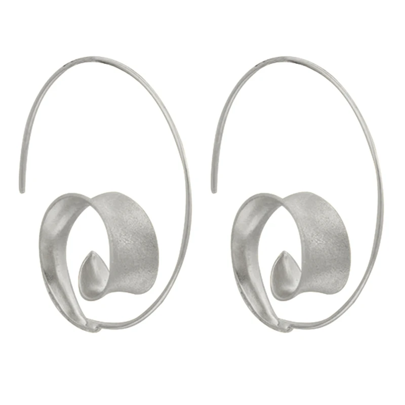 

Personality Round Earrings Trendy Spiral Leaf Shape Wedding Anniversary Earrings For Women Party jewelery Accessories