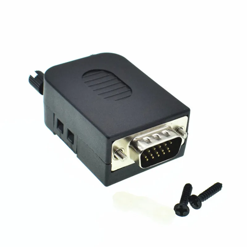 15 контактный разъем адаптера DB15 папа VGA с пластиковой крышкой 3 + 6 кабель для