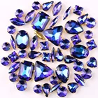 Золотые крабы, 50 цветов, смесь радужных стеклянных кристаллов горны, пришивные стразы, одежда, обувь, сумки, отделка сделай сам