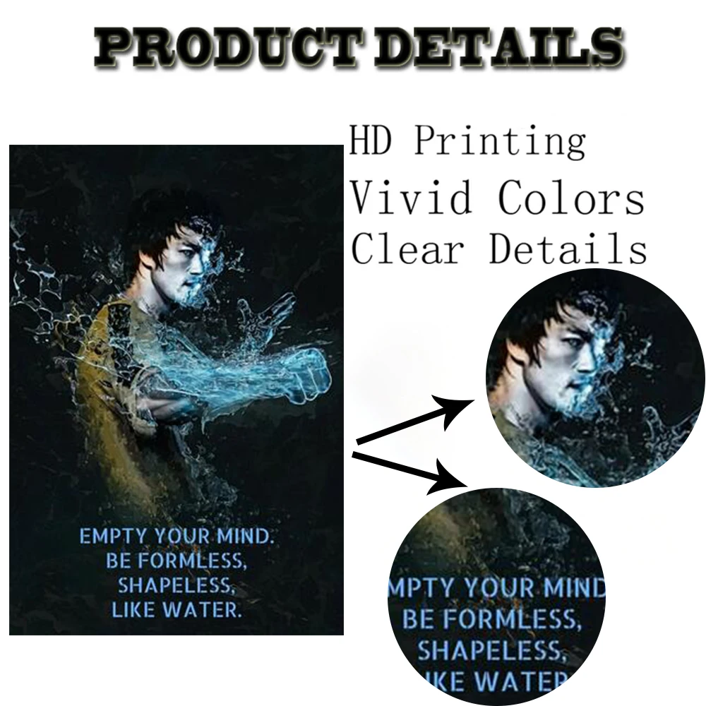 Картины и постеры на холсте с художественным рисунком Брюса Ли от китайского