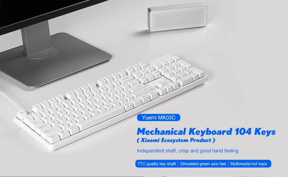 Xiaomi Yuemi MK03C TTC гибридный Вал 104 клавиш механическая клавиатура USB Проводная 12 мультимедийных кнопок клавиатура для ПК Mac OS