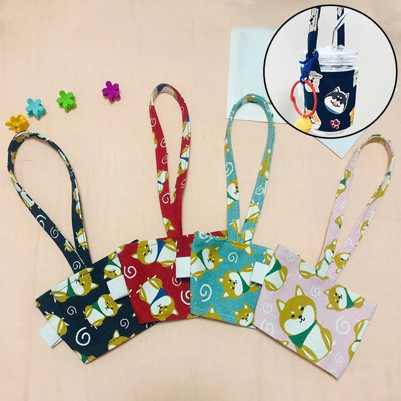 Lovely Handheld Cover Travel Scald Proof Coffee Milk Tea Juice Cup Bag Water Bottle Case Mug Sleeve Carrier Small Gift |