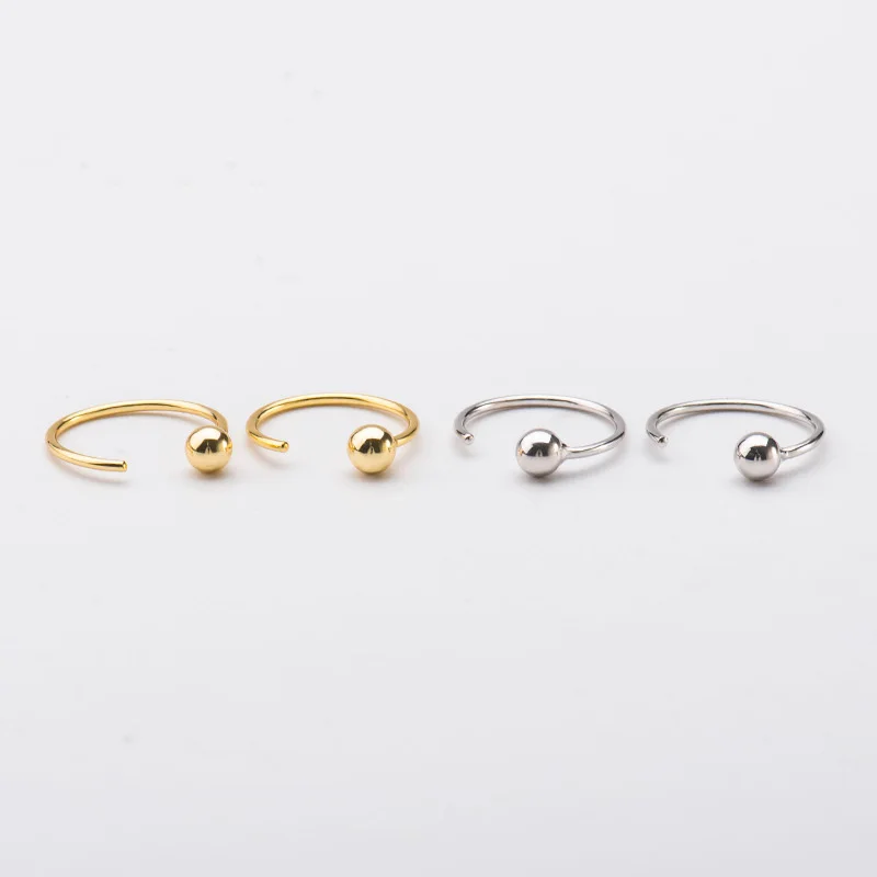 Серьги-кольца для пирсинга WTLTC из стерлингового серебра 925 пробы маленькие