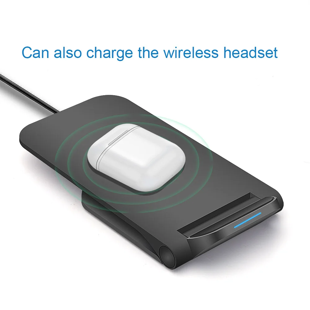 Fast 15W Wireless Charger Stand Foldable USB C Qi Charging Pad Dock Station For iPhone 11 XS XR X 8 Airpods Samsung S10 S9 | Мобильные