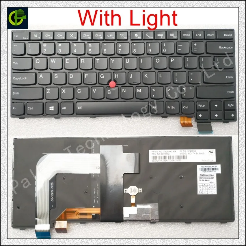 Клавиатура с английской подсветкой для LENOVO T460S T460P T470S T470P ThinkPad 13 1st 2nd (20J1-20J2) New S2 (2nd