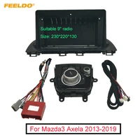 FEELDO Car 2Din Fascia Frame Adapter & Audio Wiring Harness With Canbus Box For Mazda3 Axela 9" Big Screen Dash Panel Frame Kit