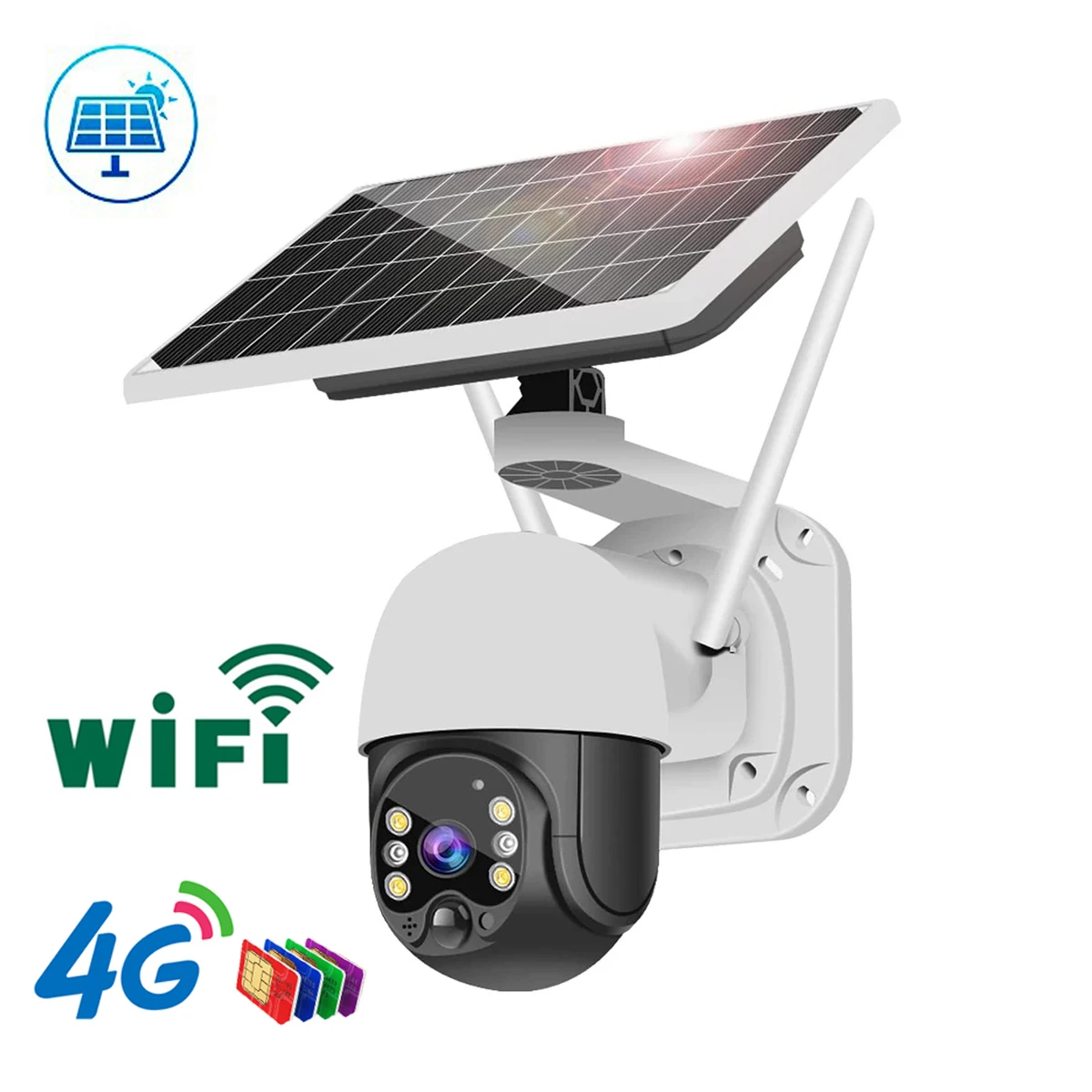 

Беспроводная уличная камера видеонаблюдения на солнечной батарее, 4G SIM / WIFi