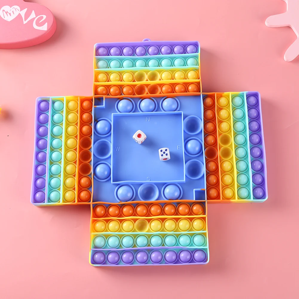 

Chessboard Silicone Push Bubble Fingertip Toys Anti-Stress Set Stress Reliever Squeeze Crafts Adults Children Sensory Decompress