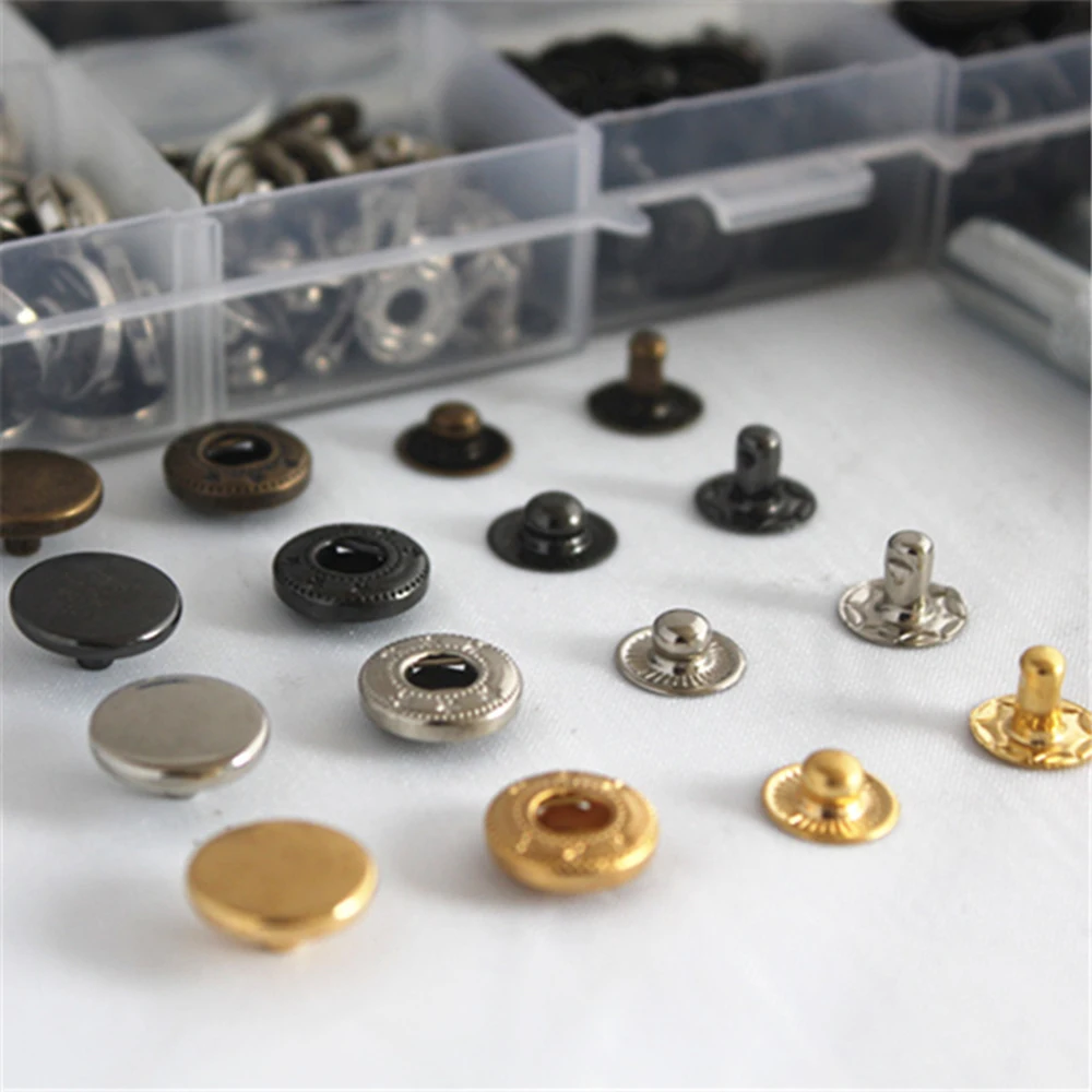 Набор креплений с двойной крышкой 4 цвета кнопки заклепки инструменты для