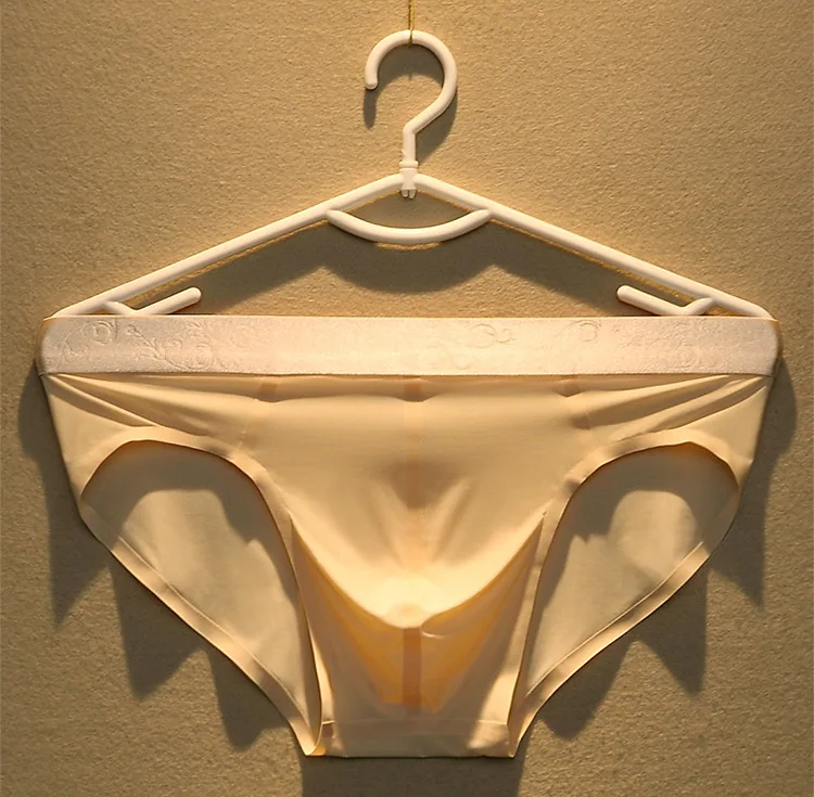 Дышащие мужские трусы боксеры из ледяного шелка в полоску Бесшовные тонкие