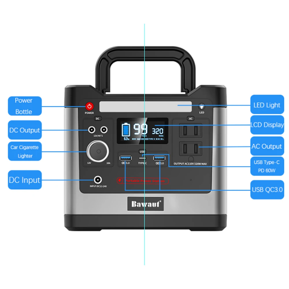 en Ucuz Taşınabilir Güç Istasyonu 300W 110V Hava Kompresörü Ile Akıllı Telefon Için Ac Adaptörü Açık Ve Ev