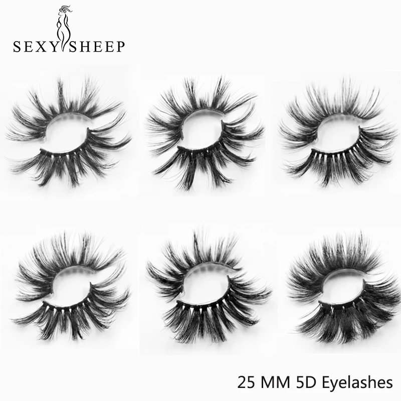 SEXYSHEEP 25 мм 5D норковые ресницы натуральные длинные накладные Объемные Накладные