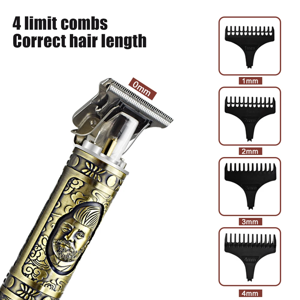 

Travel For Men Rechargeable Electric Trimmer Type-C USB Hair Clippers Professional Home Salon Barber Grooming Retro Portable