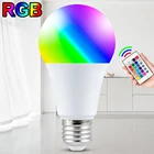 Умное светильник E27, 220 В, светодиодная лампа RGB с регулируемой яркостью, изменяющая цвет, светодиодная лампа RGBW волшебный светодиодный фонарь, светодиодная лампа для домашнего декора 5 Вт, 10 Вт, 15 Вт