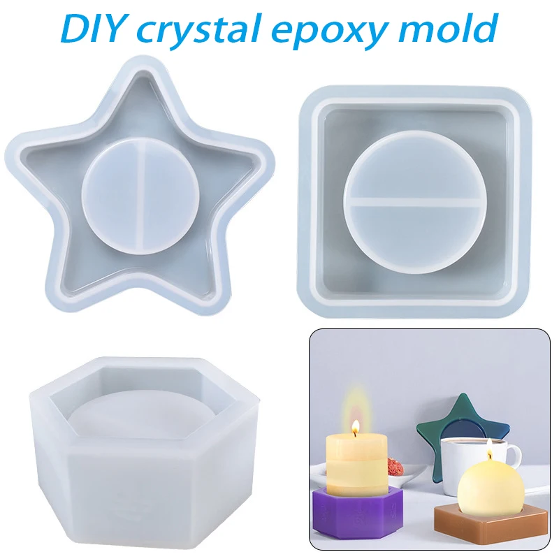 

Silicone Candle Holder Mould Candlestick Resin Epoxy Casting Mold Star Shape Tea Light Mold DIY Craft Handmade Homedecor