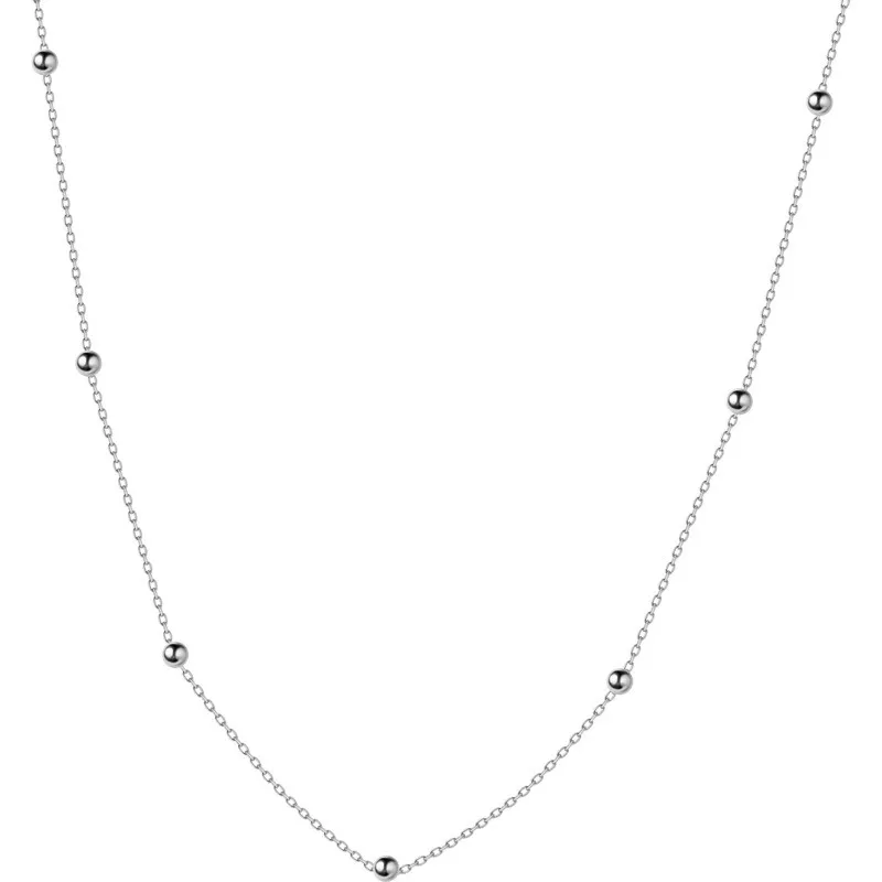 

Женское короткое колье-чокер, ожерелье из стерлингового серебра 925 пробы с блестящими бусинами в богемном стиле