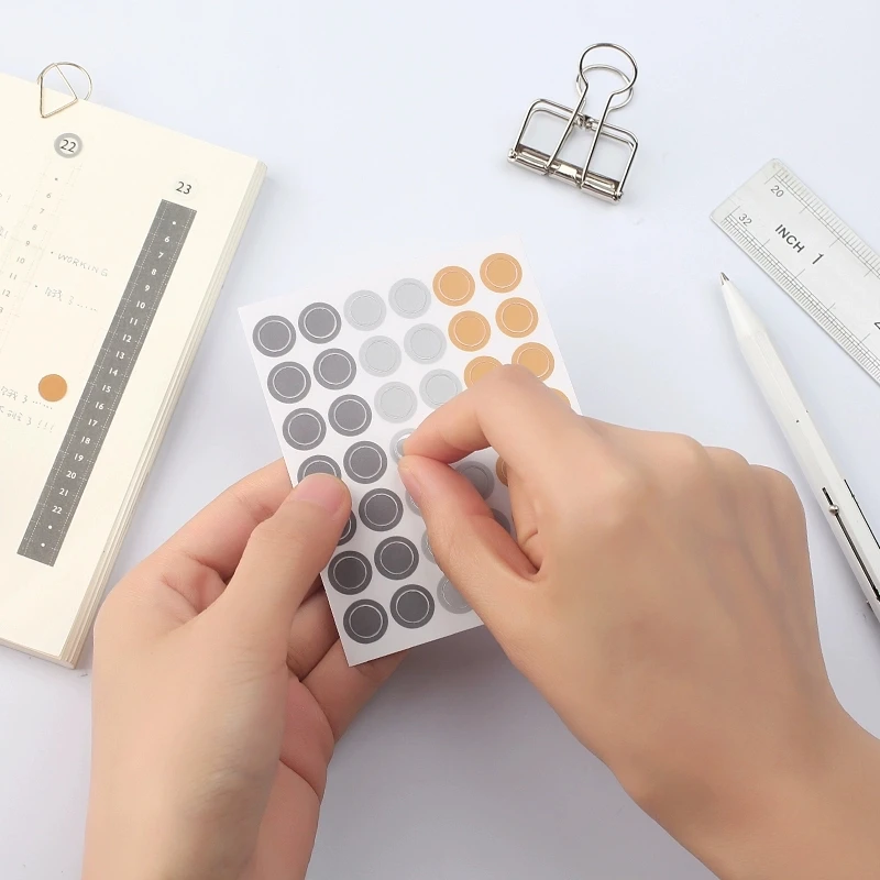 168 шт/4 листа цветные круглые кольца декоративные наклейки бумажная этикетка DIY