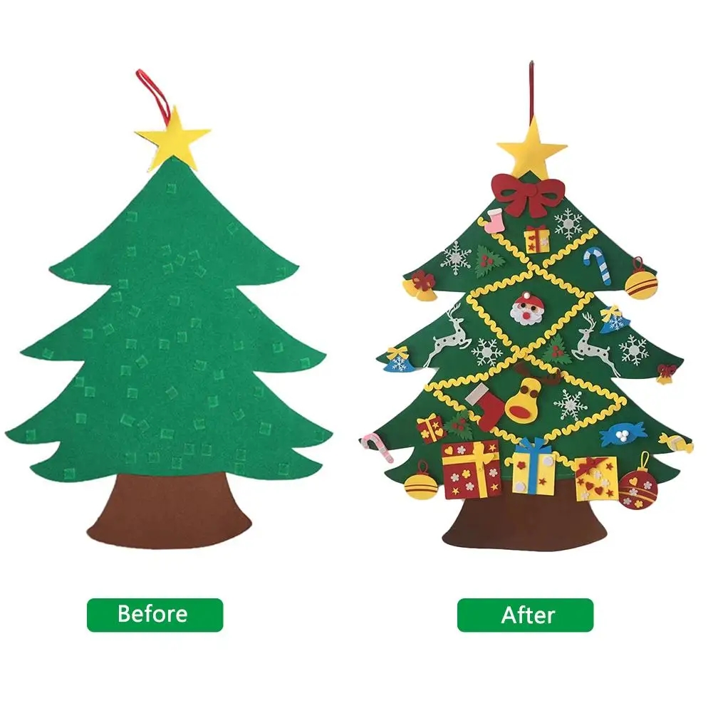 Детский фетр Рождественская елка игрушка &quotсделай сам&quot с 45 шт Украшение для